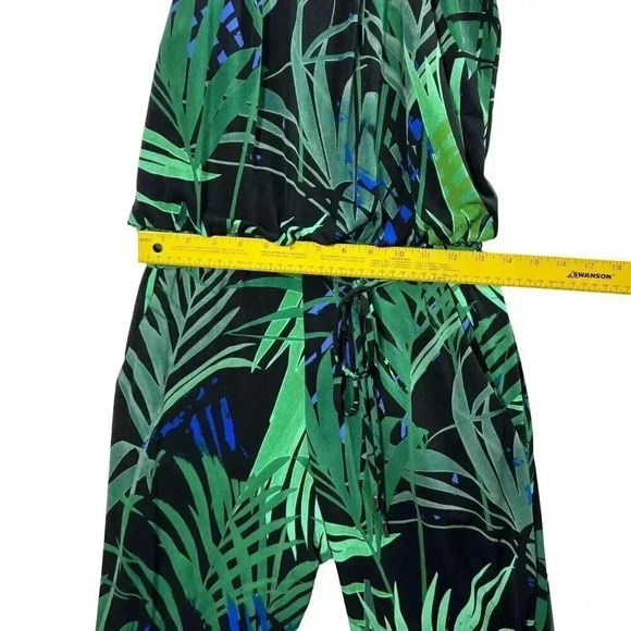 London Times Jumpsuit Romper 6 Tropical Botanical Palm Print Beach Vacation - Picture 10 of 16